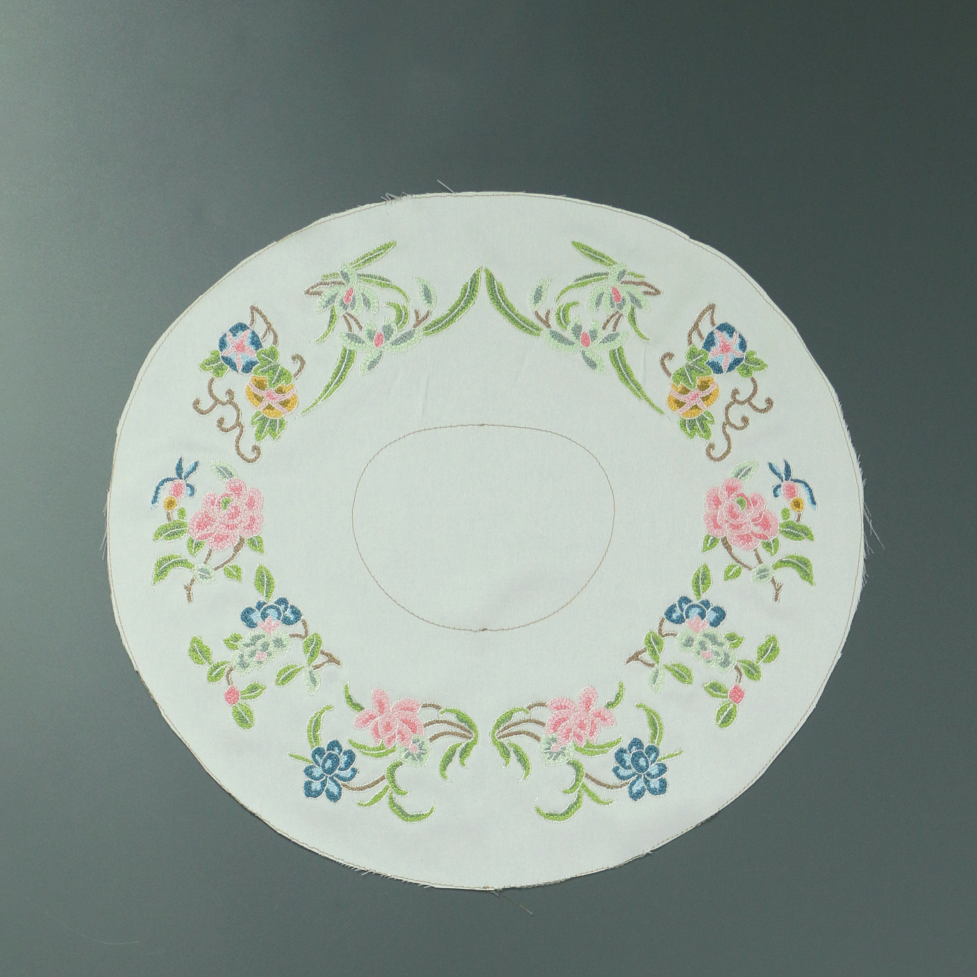 Chinese Style Garment Accessories, French Knot Hundred Flowers Embroidered Lace, Collar Trim, Slanted Placket