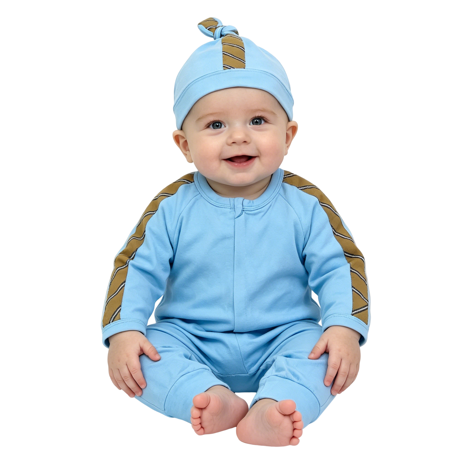 Cartoon Bear Printed jumpsuit Infant Newborn Baby Long Sleeve Romper Outfit 3Pcs Set Soft Cotton Onesie With Matching Hat Bib Cute Full Body Clothes