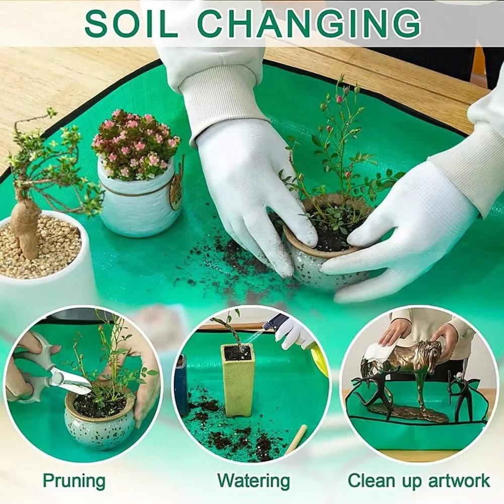 1pc Flower Pots Planting Mat Waterproof Transplanting Mats Foldable PE Plant Repotting Gardening 32100cm 260429