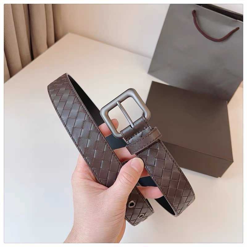 Double sided dermisMens Genuine Cowhide Handmade Woven Belt with Pin Buckle for Business T260429