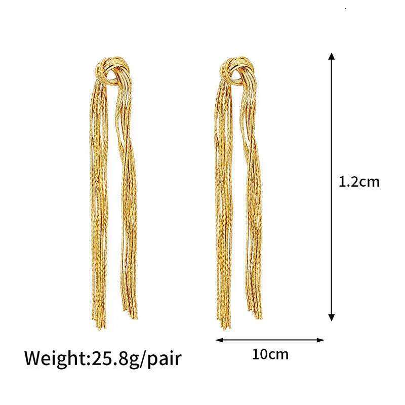 2025 Knotted Long Tassel Chain for Women Female Exaggerate Metal Handmade Earrings Luxury Wedding Daily Jewelry Gifts - view 7