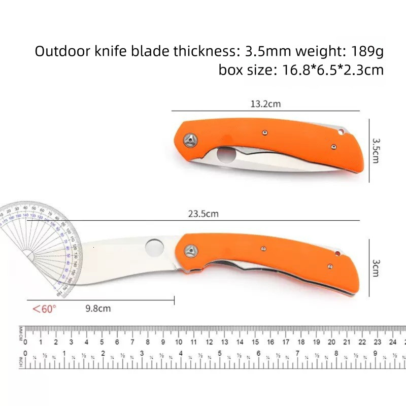 C239 D2 steel sharp folding knife G10 handle high hardness fruit knife