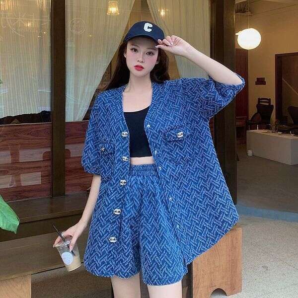 Plus Size Women Summer New Arrival Casual Two Piece Set, Slim Loose Fitting Fashion Suit, Elegant Daily Office Holiday Plus Size Outfit MAKOUFEI