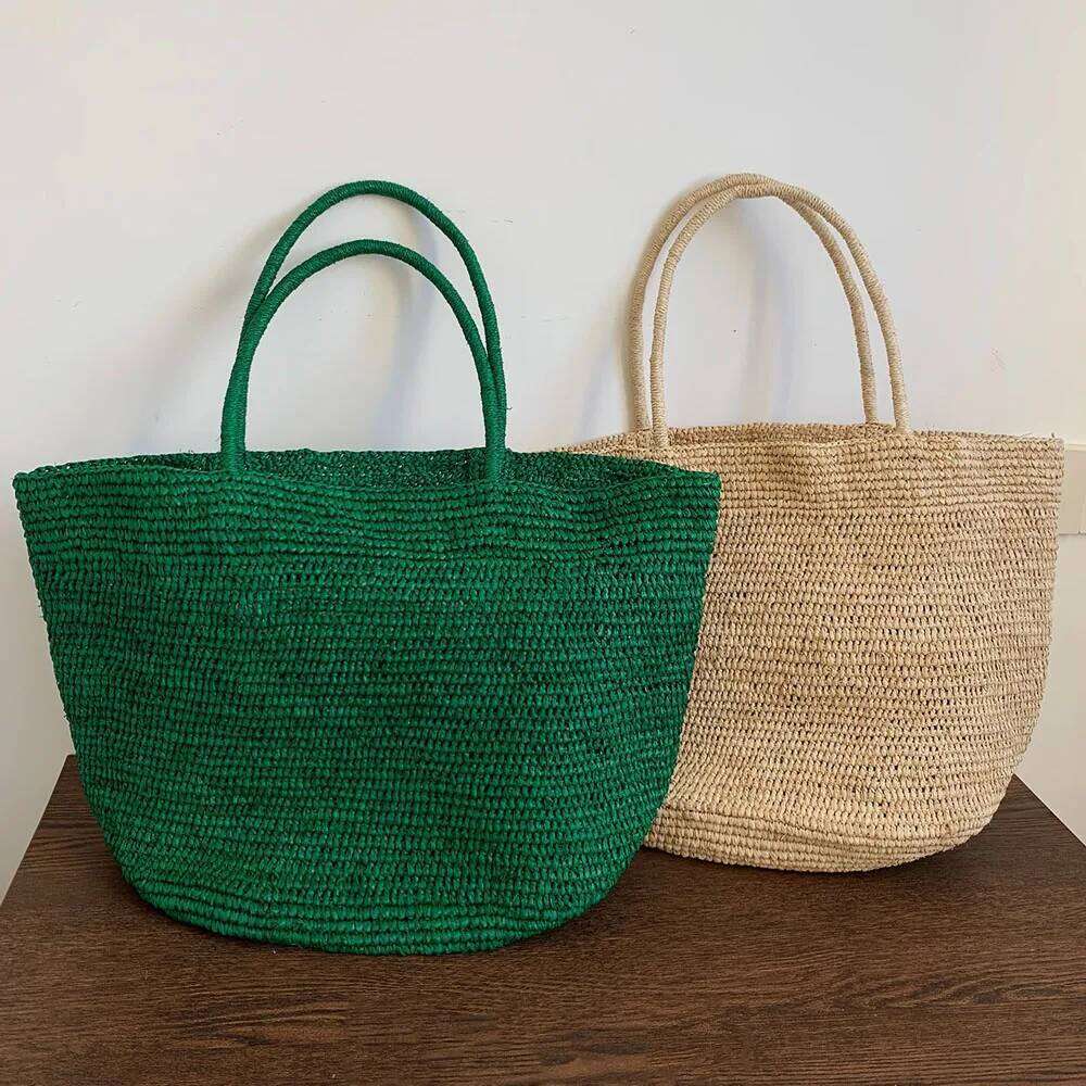 Large Handwoven Rattan Tote For Women Natural Straw Beach Bag Purse Shoulder Bags Handbag Summer Suotong0429