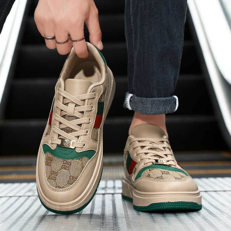 Couple Style Retro Versatile Comfortable High-Value Street Trend Shoes Ultra-Light Slim Leather Rubber Sole Sneakers