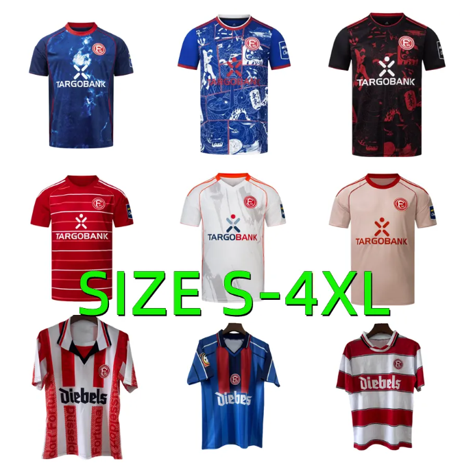 XXXL 4XL 25 26 Fortuna Dusseldorf Soccer Jerseys 2025 2026 home HOFFMANN TANAKA VERMEIJ JOHANNESSON KLAUS OBERDORF NIEMIEC IYOHA 1998 1999 Retro Football Shirt