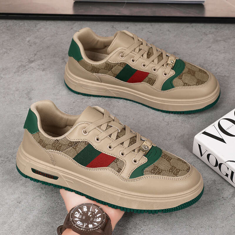 Couple Style Retro Versatile Comfortable High-Value Street Trend Shoes Ultra-Light Slim Leather Rubber Sole Sneakers