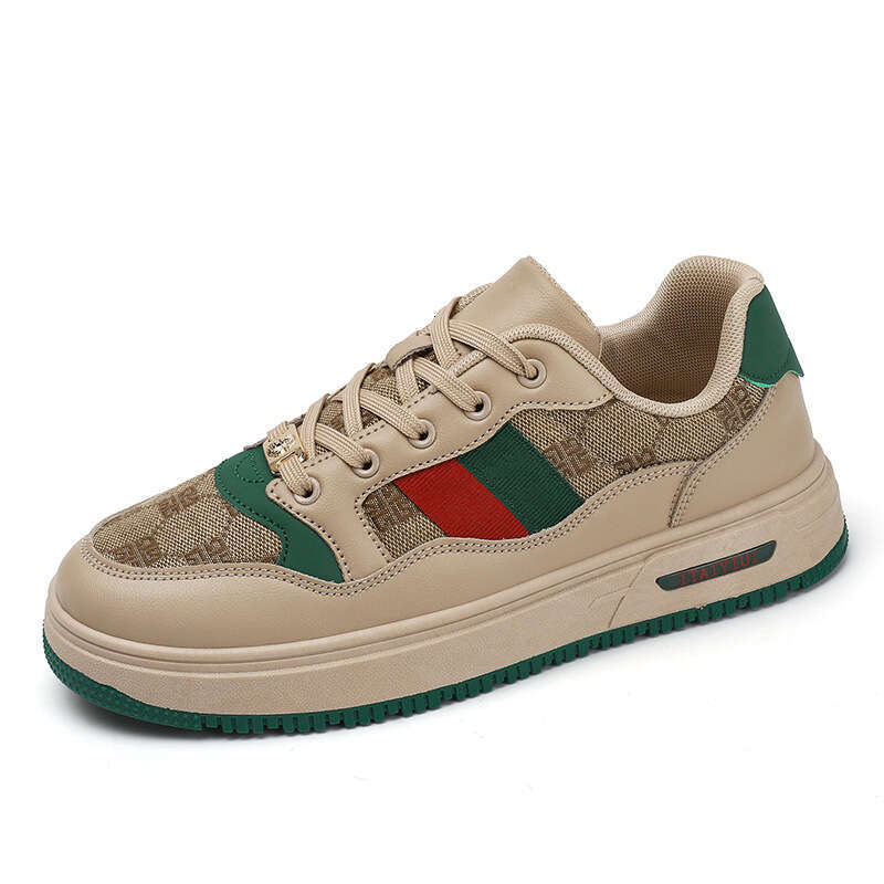 Couple Style Retro Versatile Comfortable High-Value Street Trend Shoes Ultra-Light Slim Leather Rubber Sole Sneakers
