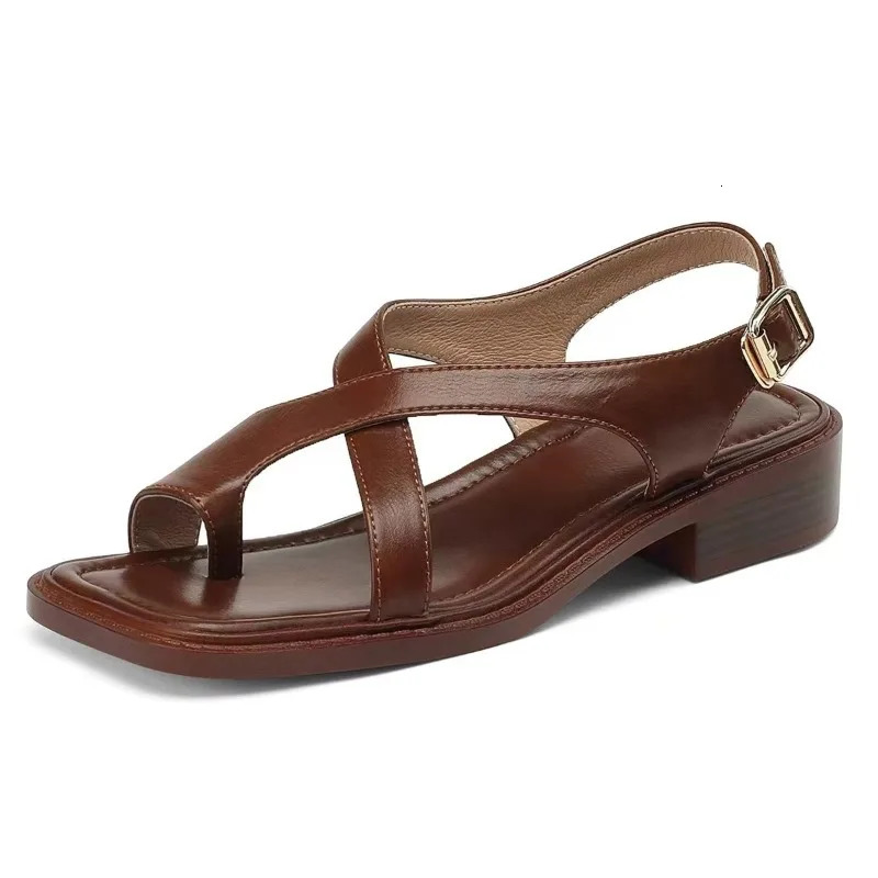 Womens Sandals Retro Fashion Womens Thick Heel Sandals Adult Casual Beach Shoes Womens Size 35-40 Sandalias De Mujer 260427