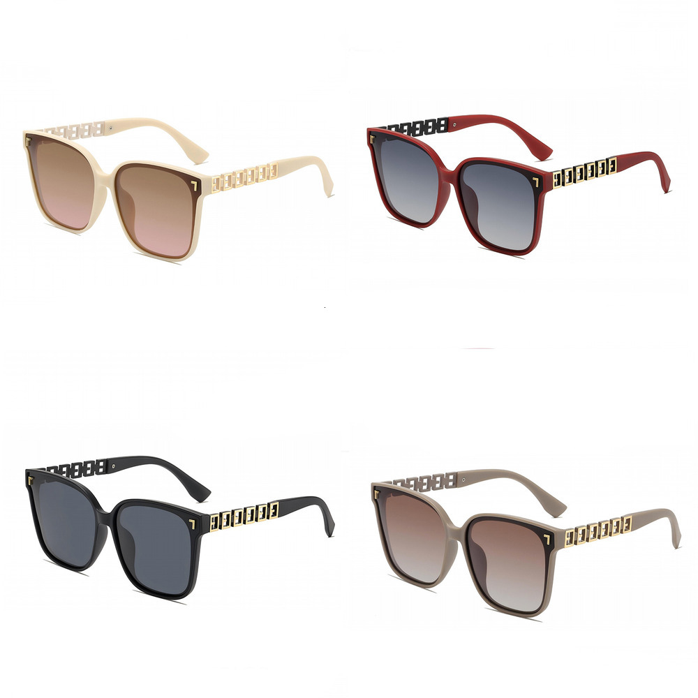 Luxury brand designer glasses New pink polarized sunglasses for women summer hollowout temple UV protection sunglasses fashionable chain glasses