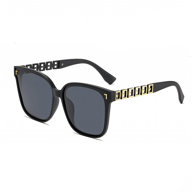 Luxury brand designer glasses New pink polarized sunglasses for women summer hollowout temple UV protection sunglasses fashionable chain glasses