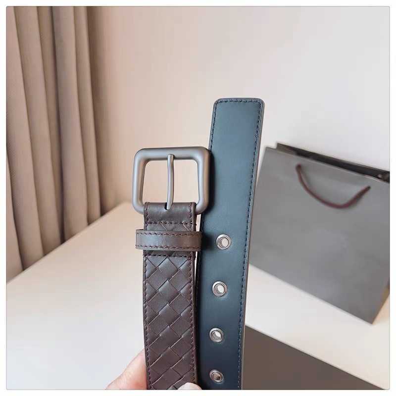 Double sided dermisMens Genuine Cowhide Handmade Woven Belt with Pin Buckle for Business T260429