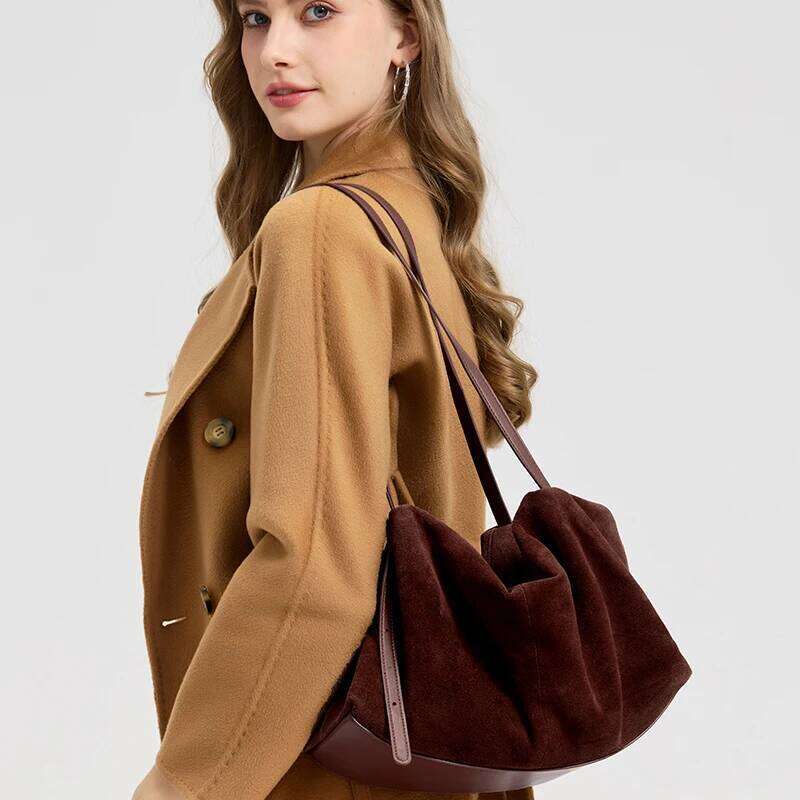 Women S Natural Nuede Genuine Leather Handbags Ladies Large Capacity Tote Female Design Luxury Commuting Yoga Bag Hobo Bag SENYY