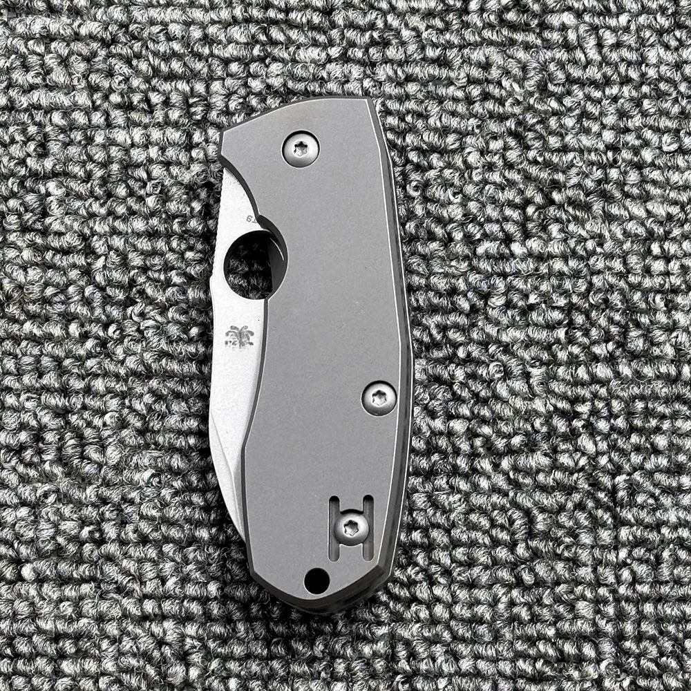 C158 Pocket Folding Knife Label Titanium Alloy Handle Outdoor Camping Defense Hunting Knife EDC Tool Gift