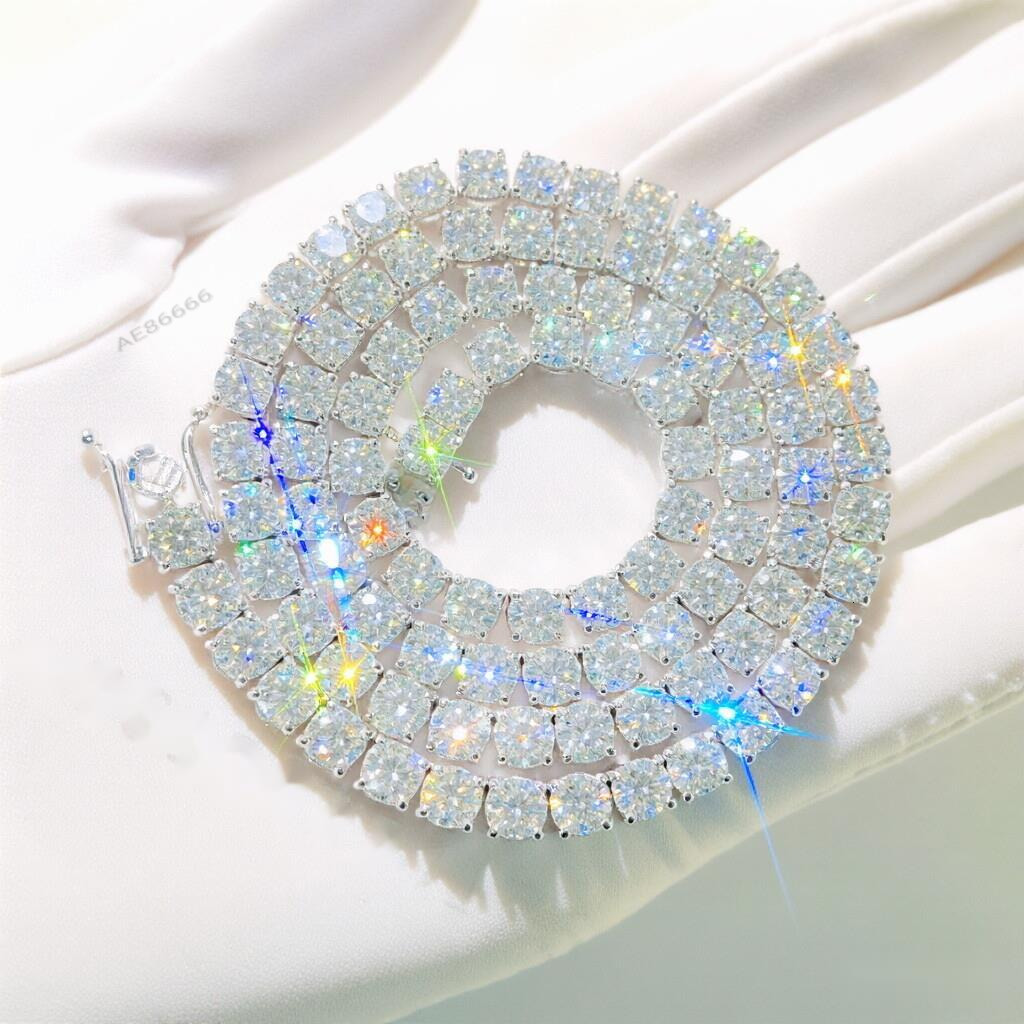 18k Real Gold Chain Jewelry 3-5mm 16 18 20 22 24 26 28 Inches Gra Certificate Vvs Moissanite Diamond Tennis Chain