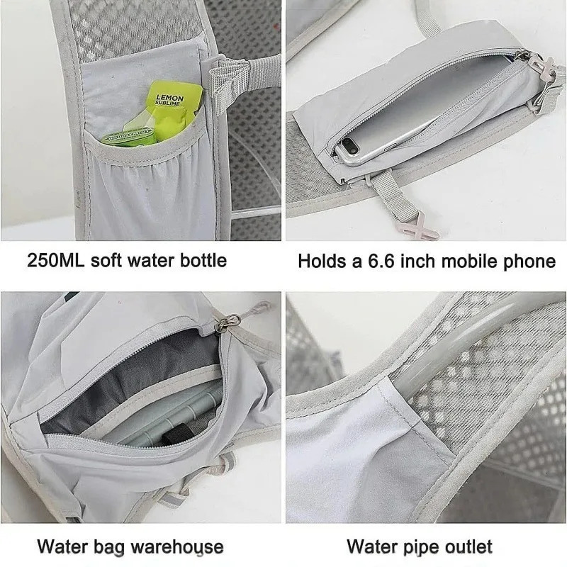 Running Hydration Vest Backpack for Hiking Cycling Marathon Lightweight Water Chest Pack With Phone Storage Pocket 260429