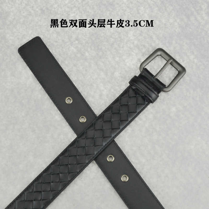 Double sided dermisMens Genuine Cowhide Handmade Woven Belt with Pin Buckle for Business T260429