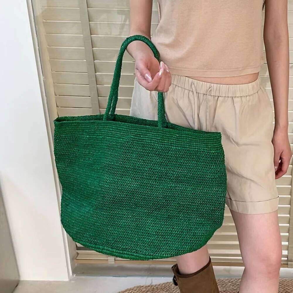 Large Handwoven Rattan Tote For Women Natural Straw Beach Bag Purse Shoulder Bags Handbag Summer Suotong0429