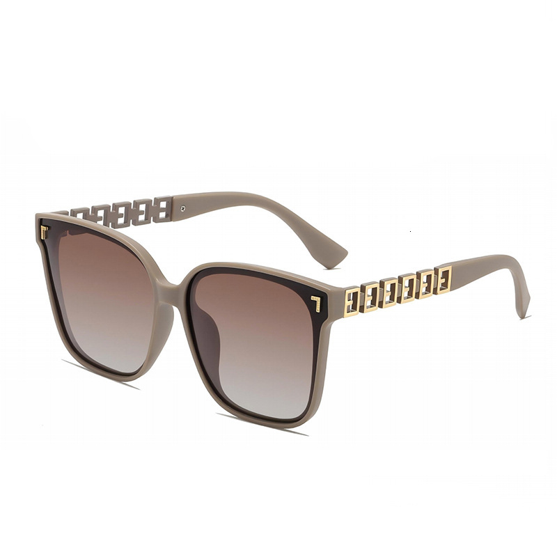 Luxury brand designer glasses New pink polarized sunglasses for women summer hollowout temple UV protection sunglasses fashionable chain glasses