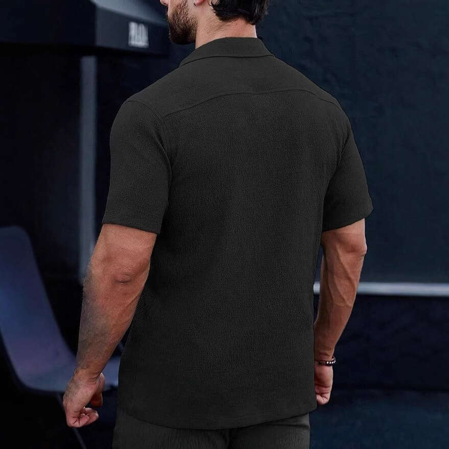 Men Short Sleeve Shirt T Shirt Solid Color Loose Beach Plus Size 2026 New Casual Summer Tops Big And Tall Wholesale Daily Wear Shirts For Men