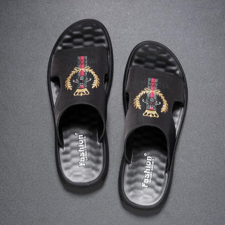2026 Summer New Men's Luxury Home Comfort Slippers - Large Size - High-end Fashion Trend - Breathable - Simple Design - Outdoor Anti-slip - Beach