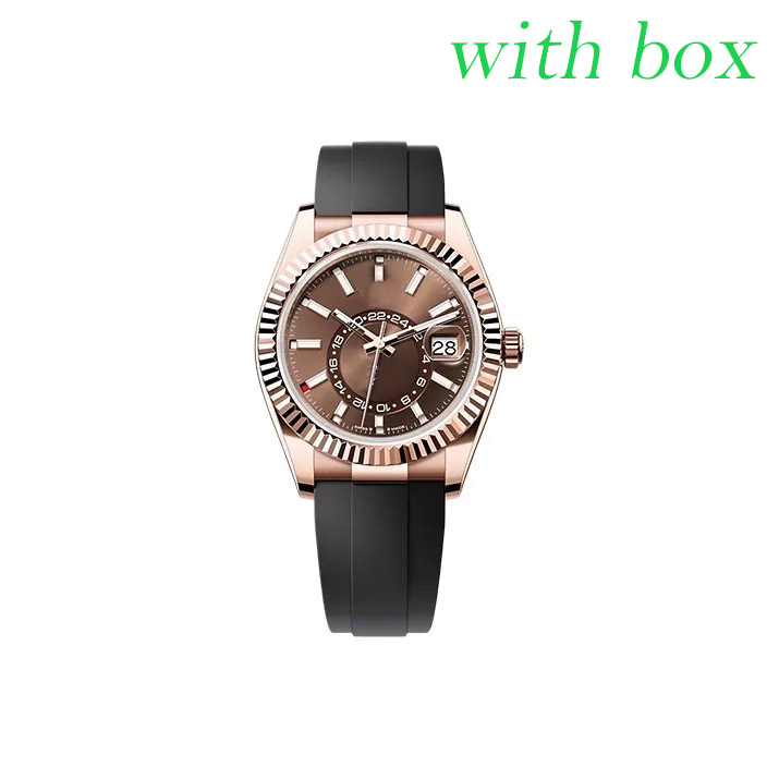 Mens luxury watch 42MM Sky Watches 2813 Automatic Movement Wristwatches 904L stainless steel/Rubber Strap Luminous sapphire Mans designer montres with box