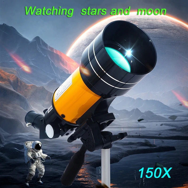 Professional Astronomical Telescope F30070 Monocular 150 Times Zoom HD Night Vision View Moon Star AZM70300 Stargazing 260429
