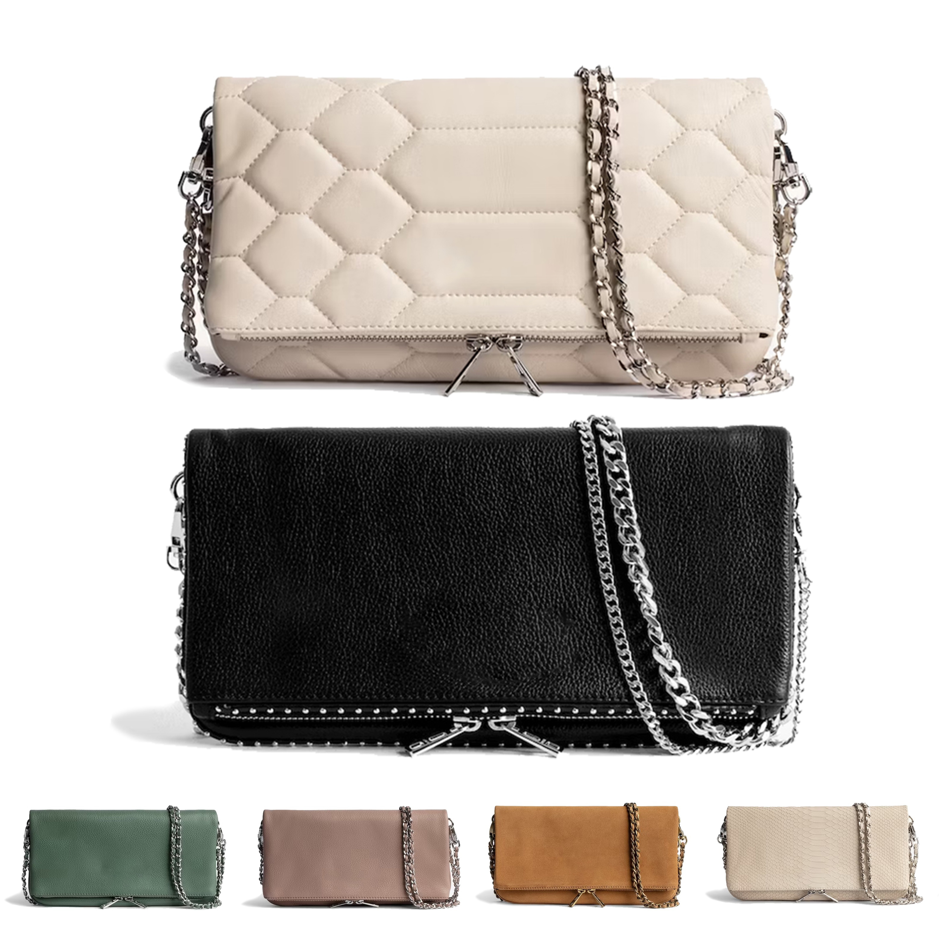 Designer Rock Swing Your Wings bag womens tote handbag Shoulder bag man Genuine Leather wing chain Luxury black wallet quilted Cross body clutch bags