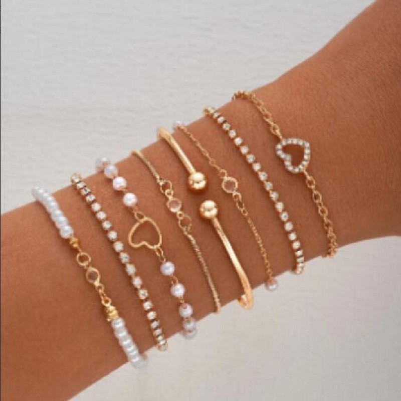 Chic Colored Twisted Heart Design Layered Jewelry for Women