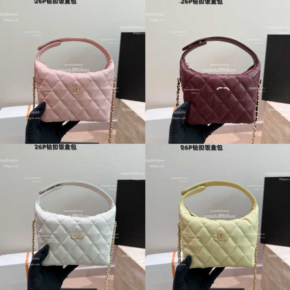 Hot Lunch box bag New Enamel handle kel 25C Shoulder bag 26P Chain Handbag Makeup Box Vanity Bag Tote Caviar Sheepskin Cosmetic Red envelope Women Designer Crossbody