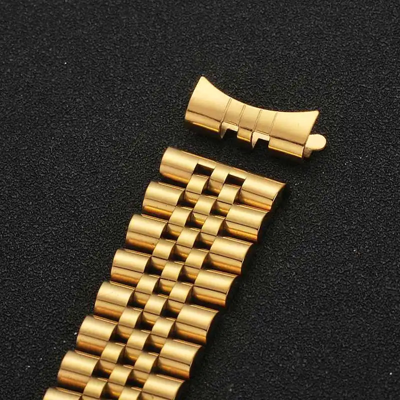 Jubilee 12mm 14mm 18mm 19mm 20mm 22mm Stainless Steel Five Rice Beads Silver Gold Universal Straight Curved Endink Watch Strap 260429