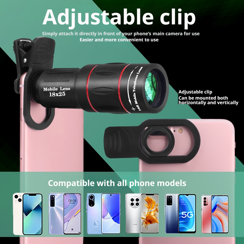 Universal Phone Camera Telephoto Lens, High-Power 28X Zoom Telescope with Standard/Aluminum Alloy/Handheld Kits for Outdoor Photography