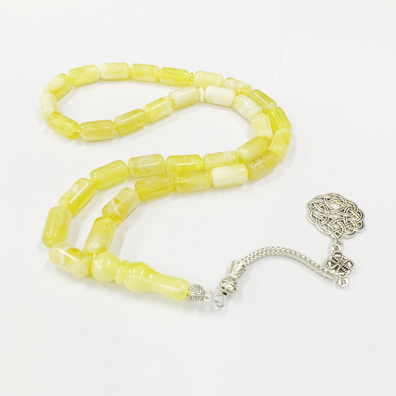 Yellow Resin tasbih 33 bead ambers Color Muslim man Rosary Eid gift yellow Metal tassel islamic bracelet Turkish jewelry Misbaha Y200730