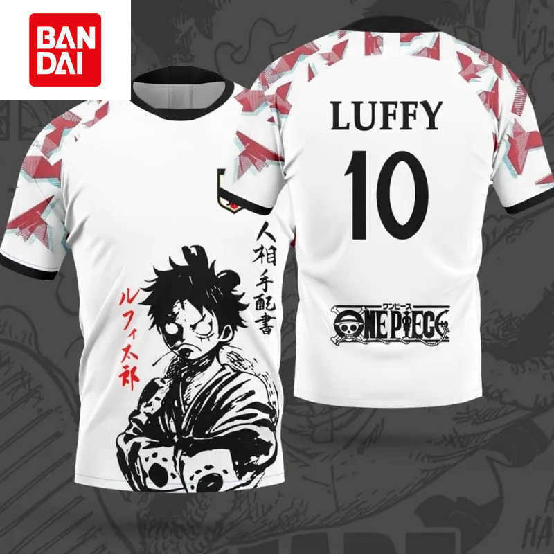 Bandai Latest Anime One Piece Japan Football Jersey Sauron Fans Edition Jersey Luffy Special Edition Breathable Kids/Mens T-Shirt L260429