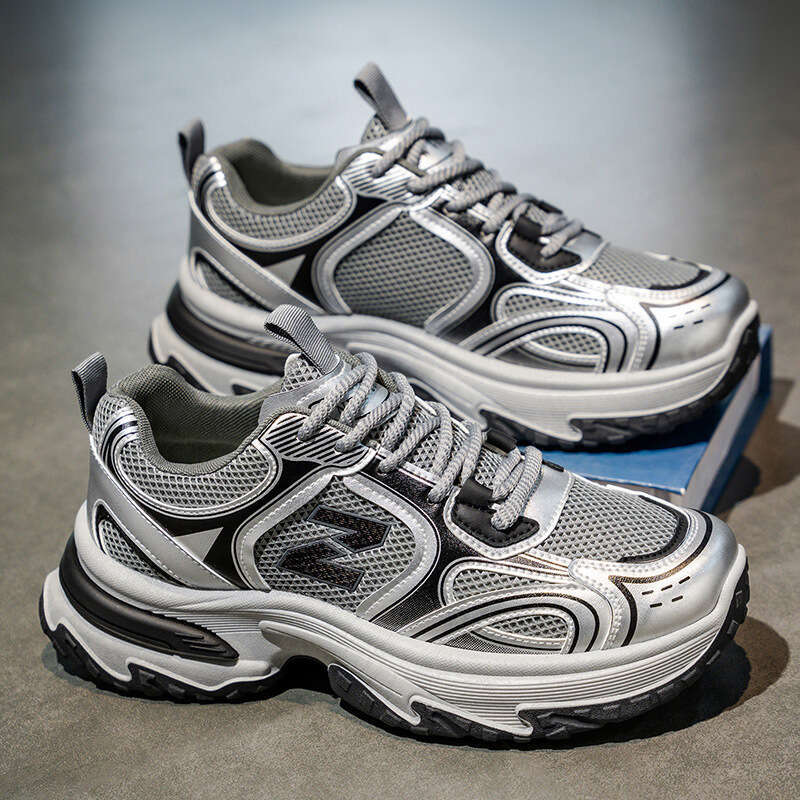 Dad Autumn New Breathable Mesh Men's Trendy Versatile Thick-Soled Height-Increasing Casual Sports Shoes Men