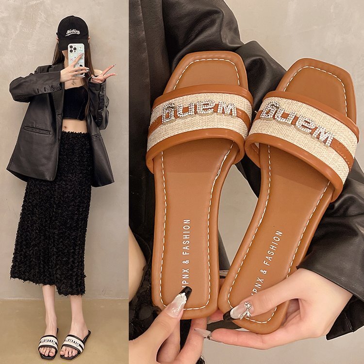 2026 Summer New Design Luxury Women's New Square-toe Flat Sandals - Essential Outdoor Beach Shoes For Women - Perfect To Match With Dresses - view 5