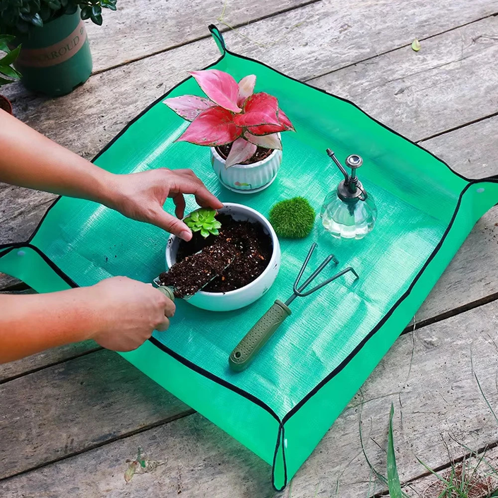 1pc Flower Pots Planting Mat Waterproof Transplanting Mats Foldable PE Plant Repotting Gardening 32100cm 260429