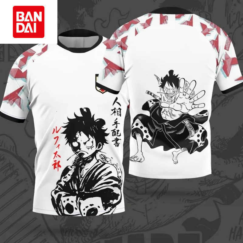Bandai Latest Anime One Piece Japan Football Jersey Sauron Fans Edition Jersey Luffy Special Edition Breathable Kids/Mens T-Shirt L260429