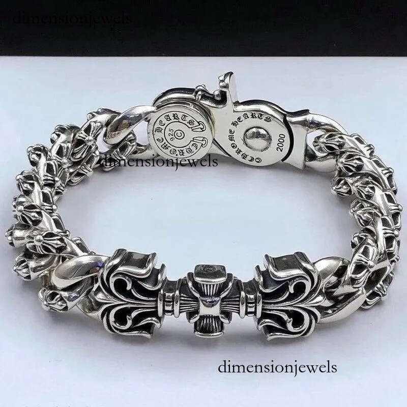 chrome bracelet designer charm bracelets luxury jewelry for men women gold silver woman hip hop personality punk cross bracelet e77