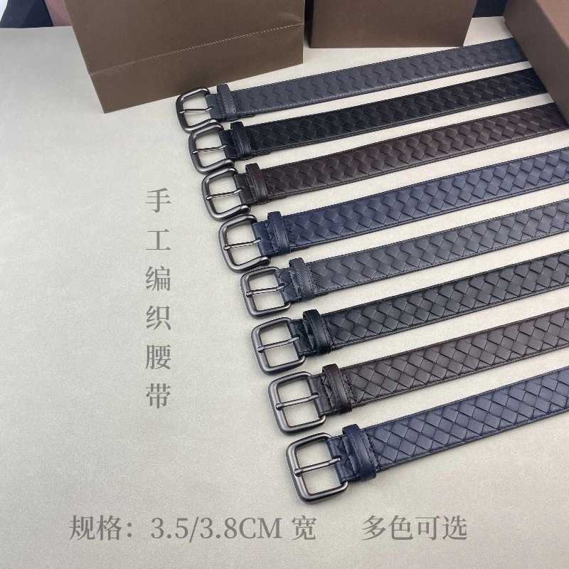 Double sided dermisMens Genuine Cowhide Handmade Woven Belt with Pin Buckle for Business T260429
