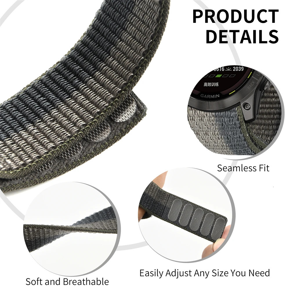 22mm 26mm QuickFit Nylon Loop Strap For Tactix 7 AMOLED Delta Bravo Band For 7X 6 PRO 5 3 Braided Watchbands 260428