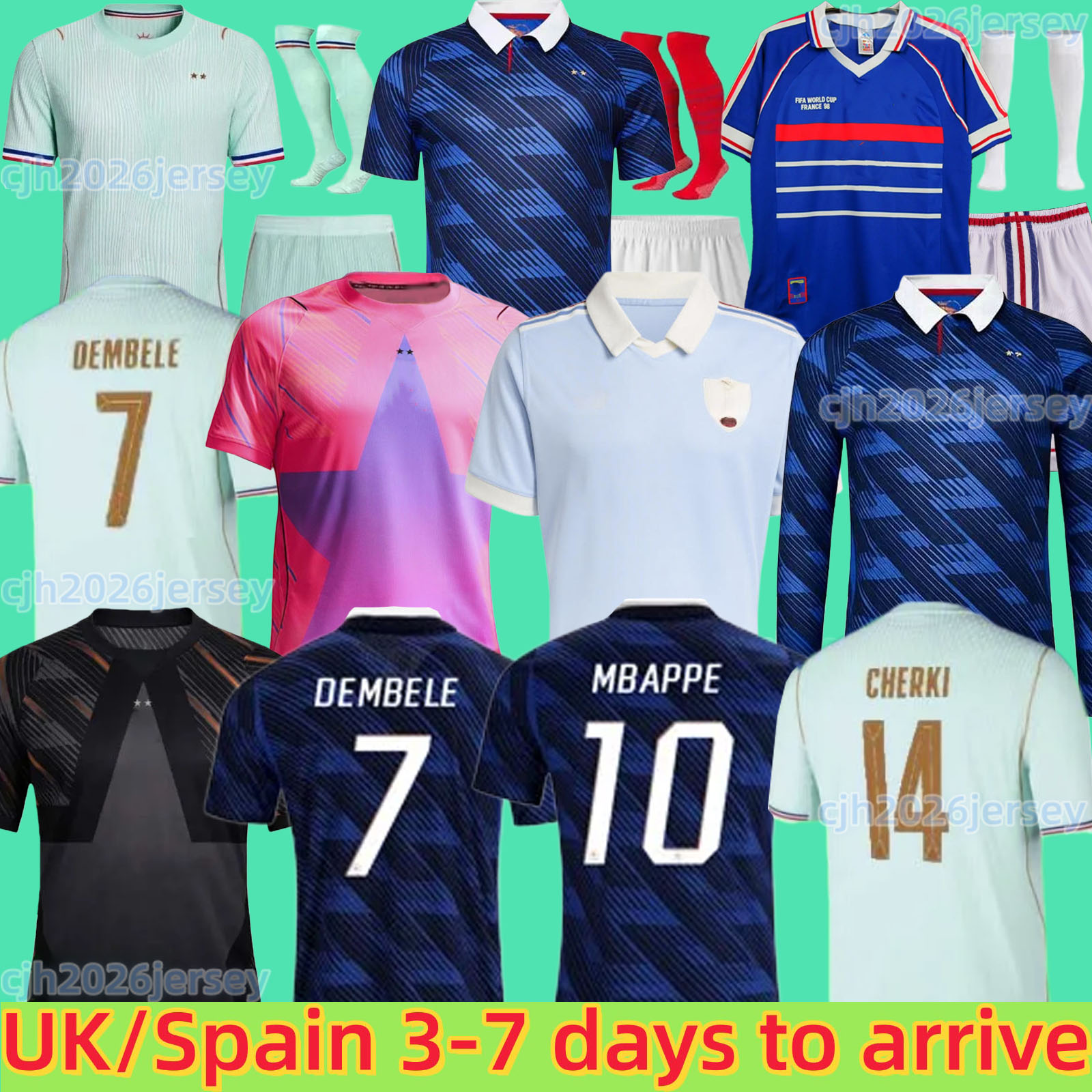 french soccer jersey 26 27 MBAPPE BARCOLA OLISE EKITIKE 2026 DEMBELE Maillots de football shirt equipement de foot Men kids kit enfants France 120TH RUGBY World Cup