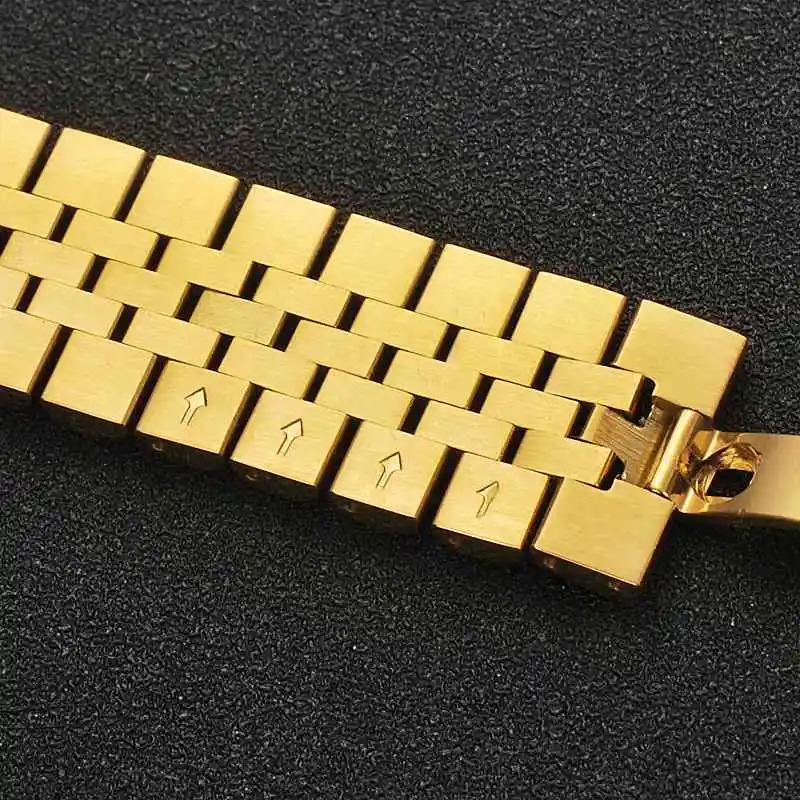 Jubilee 12mm 14mm 18mm 19mm 20mm 22mm Stainless Steel Five Rice Beads Silver Gold Universal Straight Curved Endink Watch Strap 260429
