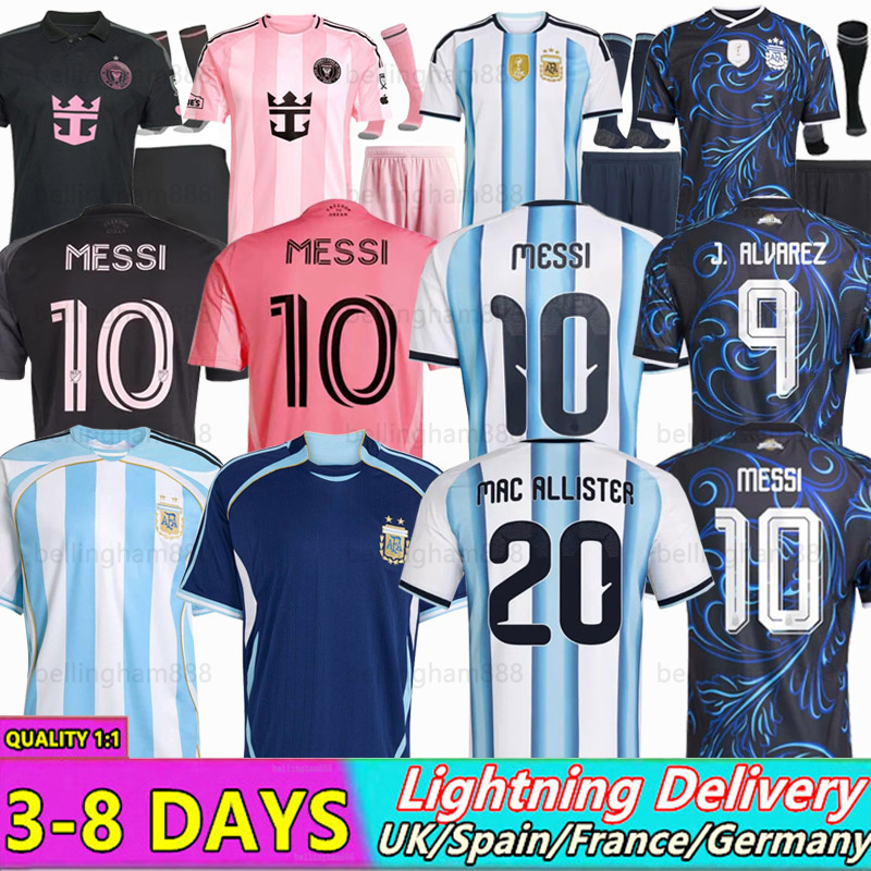 2026 World Cup ArgentinaS soccer Jerseys MESSIS GARNACHO DE PAUL National Team MARTINEZ KUN AGUERO Maradona Football Shirts 26 27 Miami Martinez FC Women men kids Kit