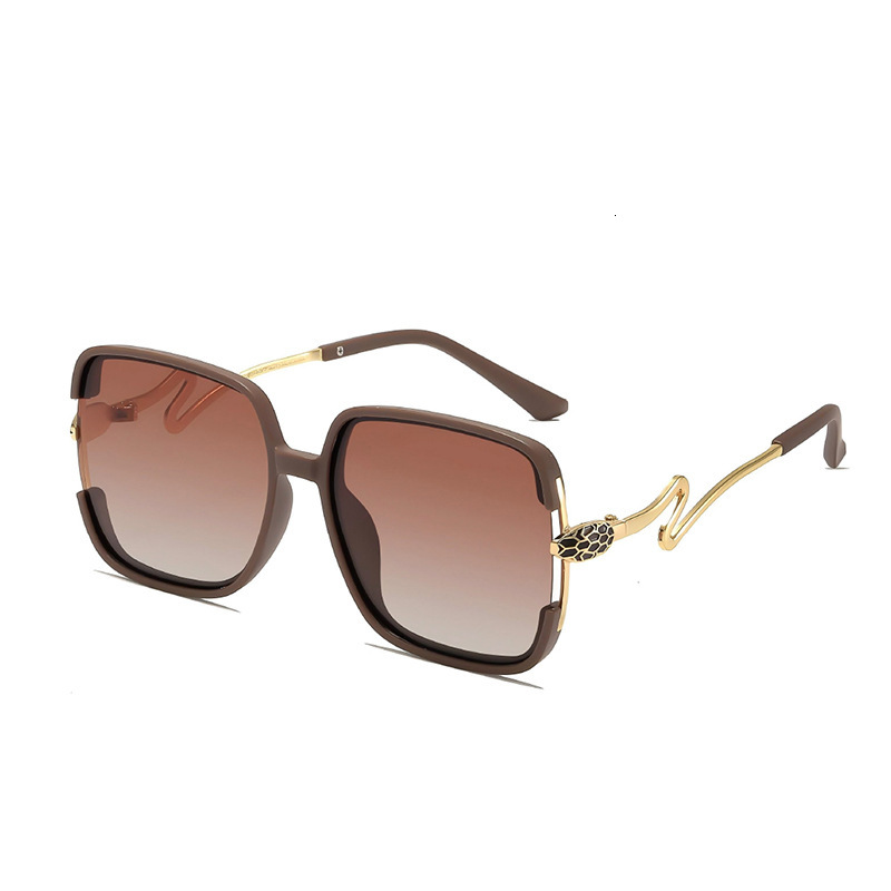 Luxury brand designer glasses New squareframe polarized sunglasses for women highend largeframe with unique temple design retro sunglasses simple and 