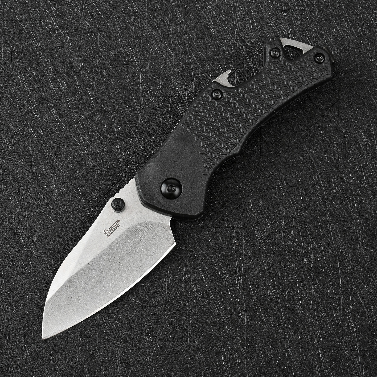 ks 8337 Compact Black Folding Knife with V-shaped Edge Grinding and Thumb Buckle Compact Design Precise and Durable Men's Gift