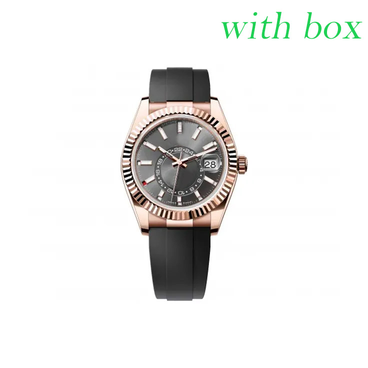 Mens luxury Watch 42MM Sky Watches 2813 Automatic movement 904L stainless steel/rubber Strap Sapphire Luminous designer Wristwatches With box and papers
