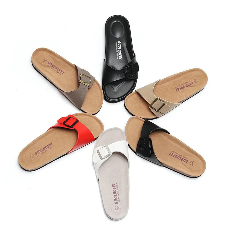 8 Style Cork Slippers Womens Summer Fashion Flat Sandals Outdoor Antiskid Vacation Womens Beach Slippers Flip Flops 260428