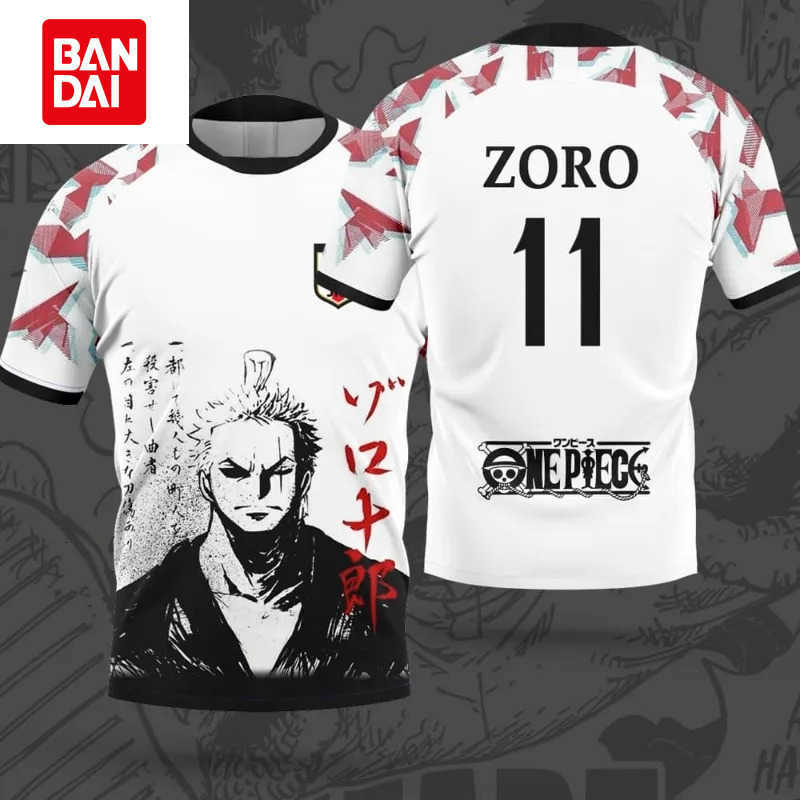 Bandai Latest Anime One Piece Japan Football Jersey Sauron Fans Edition Jersey Luffy Special Edition Breathable Kids/Mens T-Shirt L260429