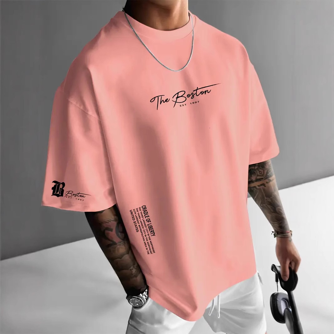 Luxury Brand Designer Mens 2026 New Trendy Brand Crew Neck Loose Casual Letter Print Short Sleeve T-Shirt Daily Wear Chic Stylish Modern Trendy Fashio